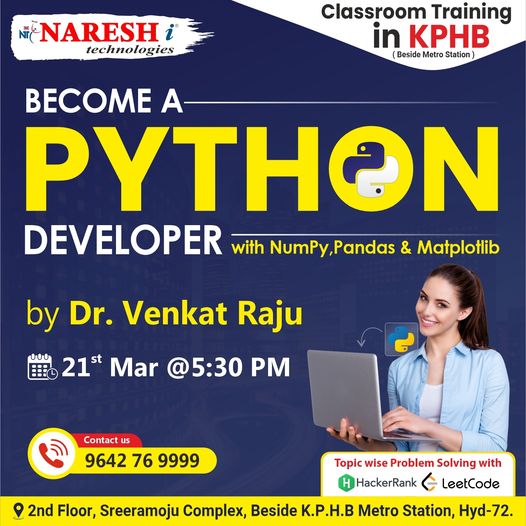 Best Python Classroom Training in KPHB - Naresh IT,Hyderabad,Educational & Institute,Computer Courses